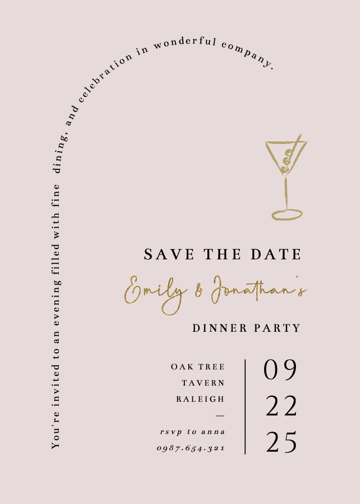 Classic arc - business events invitation